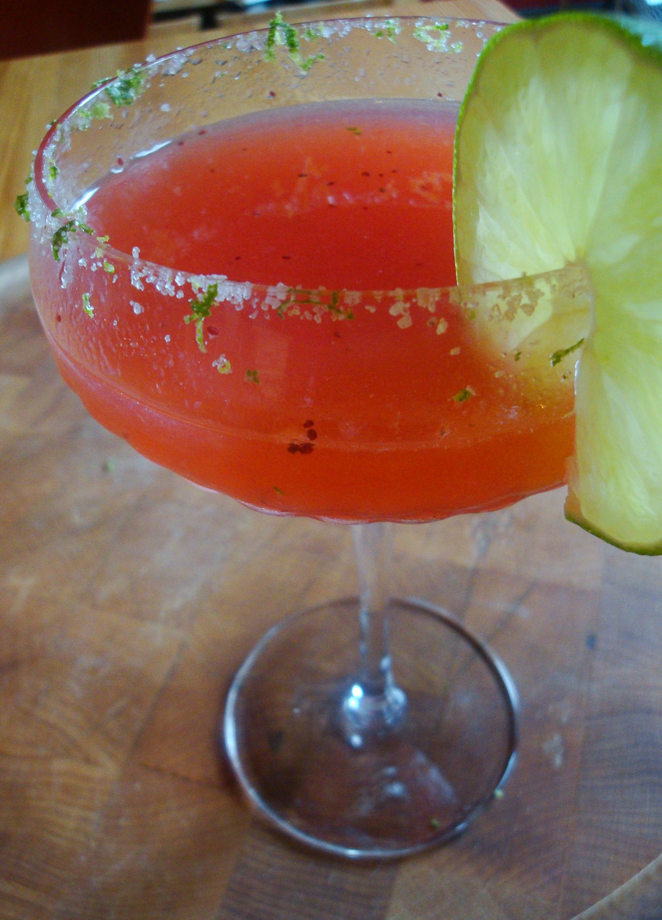 Strawberry Margaritas with Dried Strawberry Lime Salted Rims