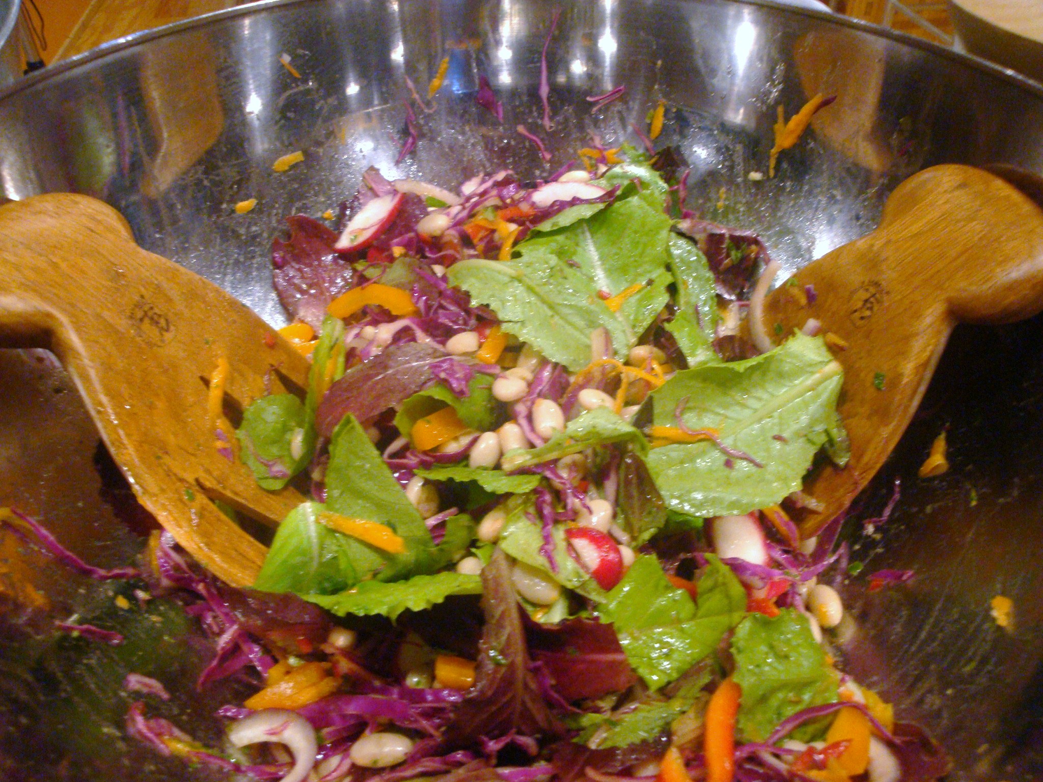 Cabbage & Bean Salad with Spicy Pesto Vinaigrette